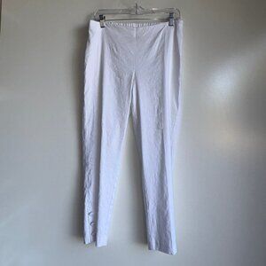 J.JILL Linen Stretch Crop Button Hem Pants Size Small White